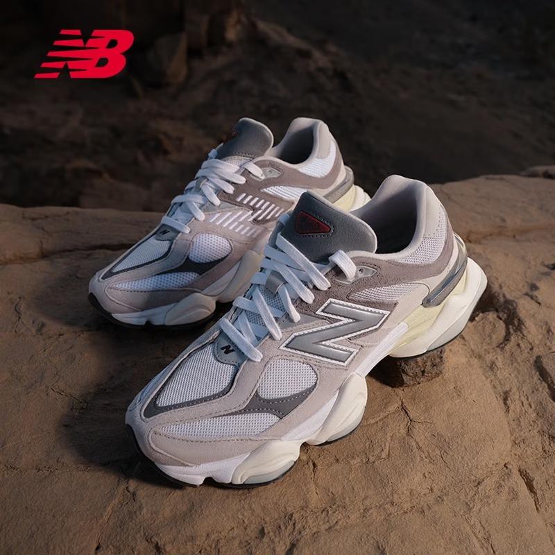 NEW BALANCE Dad Shoes Men's Women's Spring Lightweight Breathable Thick-Tread Retro Casual Sports Shoes U9060GRY