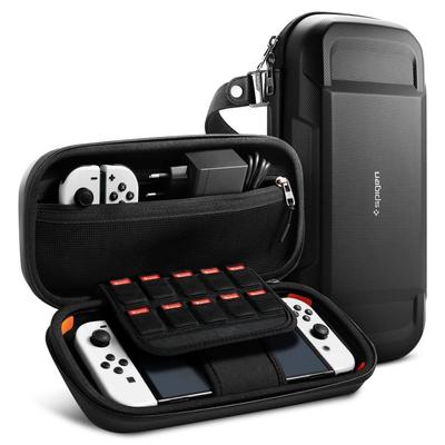 Spigen Switch OLED Can Store Small Pouch with Holds 10 Scratch Screen Shock Slim Microfiber with OLED Rugged Armor Pro AFA04021 Case, Items, Pocket,