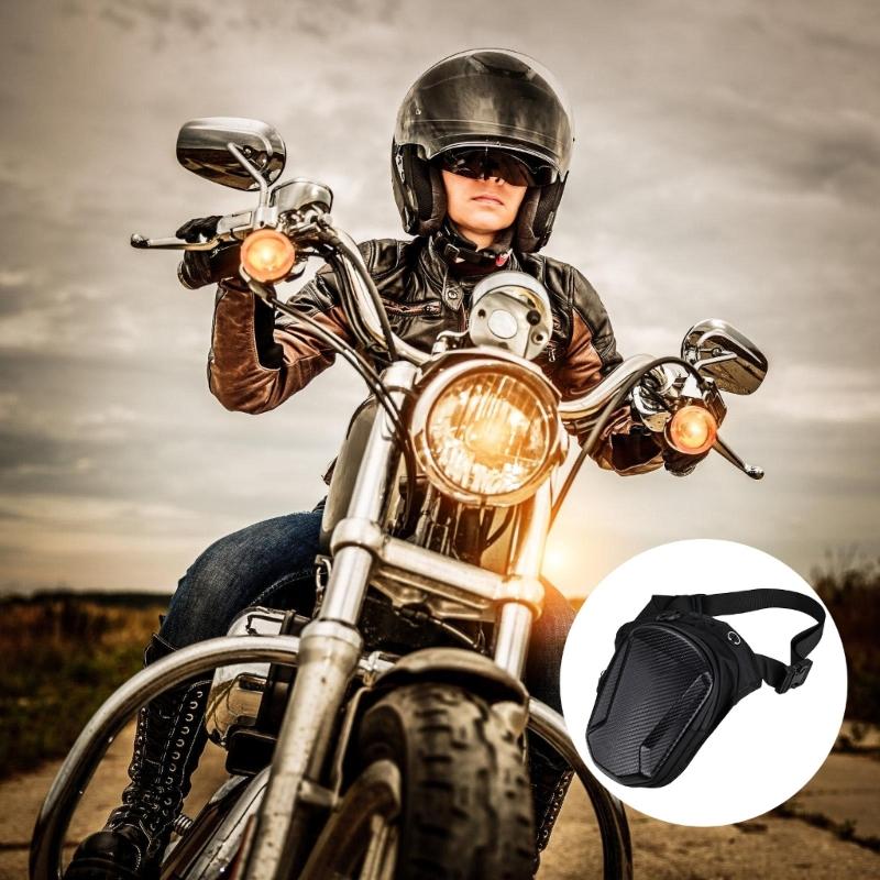Woven Fabric Motorcycle Leg Bag with Structured Hard Shell, Practical Thigh Utility Pouch for Daily Carry, Small Item Storage, Side Wear