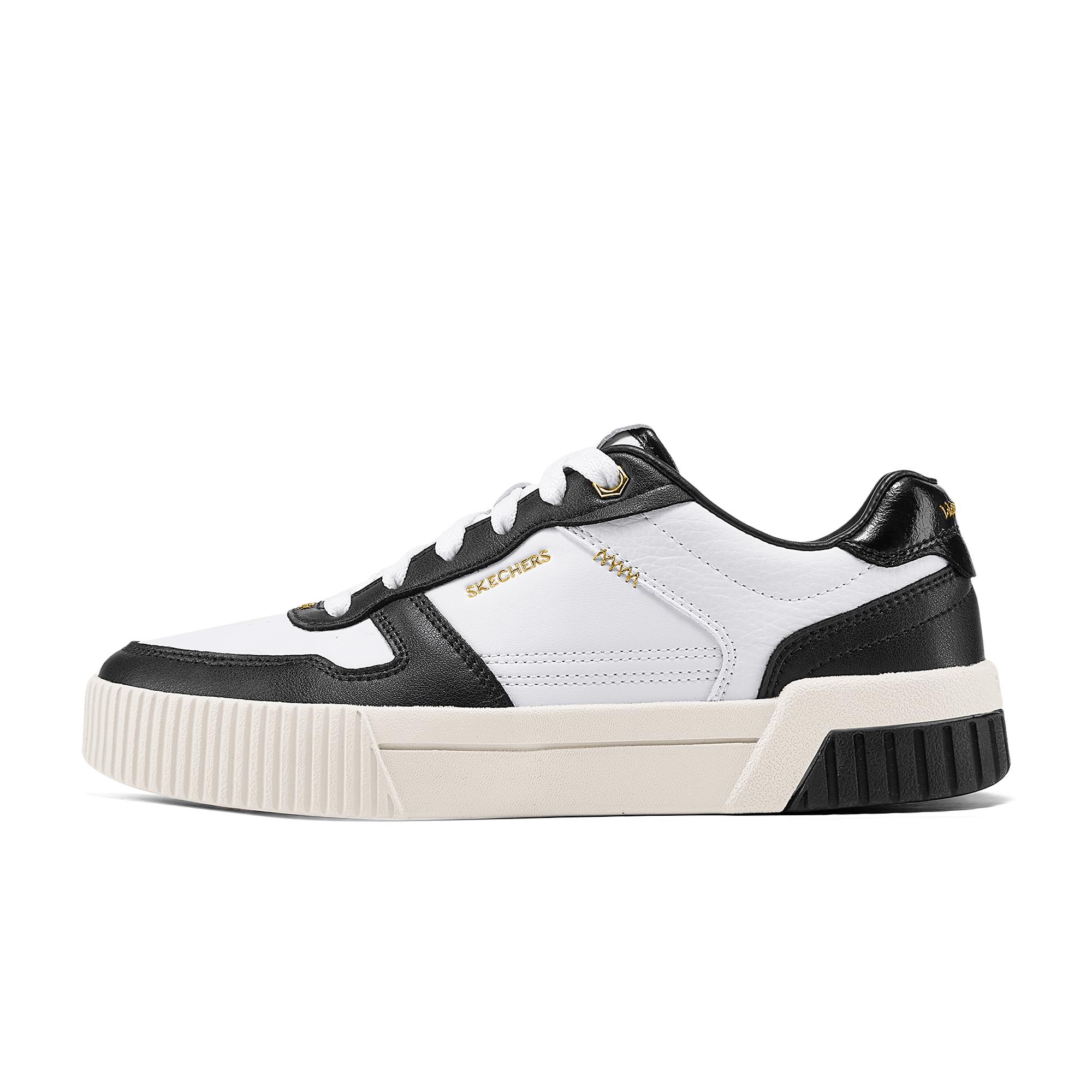 Skechers Court Classics Comfortable Lightweight Breathable Low-Top Casual Shoes Women sneakers Black White 185098-WBK 36
