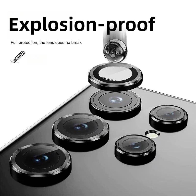 Für Samsung Galaxy S24ultra S24+ S24 Kameraschutz Metallring Objektivglas für Galaxy S23 Ultra S23+ FE Rückobjektivdeckel Abdeckung