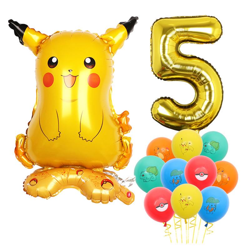 Standing Pokémon Pikachu Squirtle Child Elf Birthday Aluminum Film Printing Latex Balloon Gift