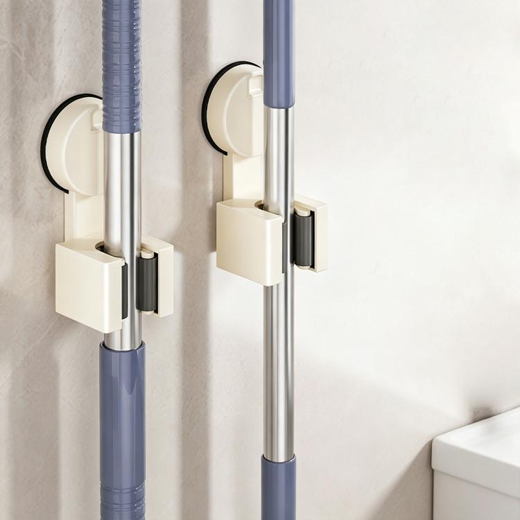 No-drill Suction Cup Wall Mount Mop Holder Broom Storage Clip
