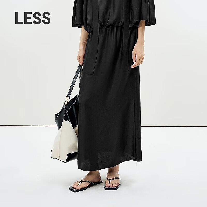 Less 2025 Summer Mulberry Silk Slim Skirt