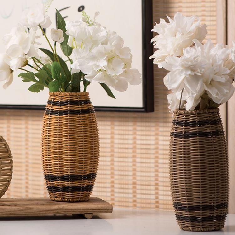 Contemporary Rattan Effect Basket Plant Holder for Wedding and Party Decors, Light Weight Flower Basket