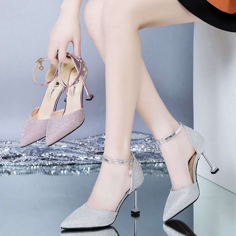 Medium Heel High Heels Thin Heel New Shallow Mouth Pointed Head Women Autumn Fairy Korean Version Fashion Versatile Bag Head Single Shoes Women