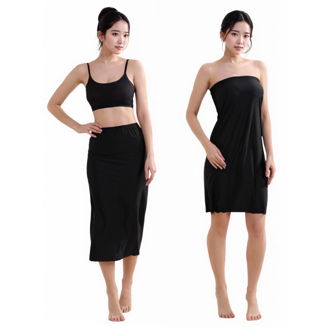 

охлаждающий внутренник предотвращает просвечивание нижнего белья гладкий к гладкому и ощущается гладким на голой коже [Jeayoo] Ультратонкий подъюбник, юбка, женский чёрный