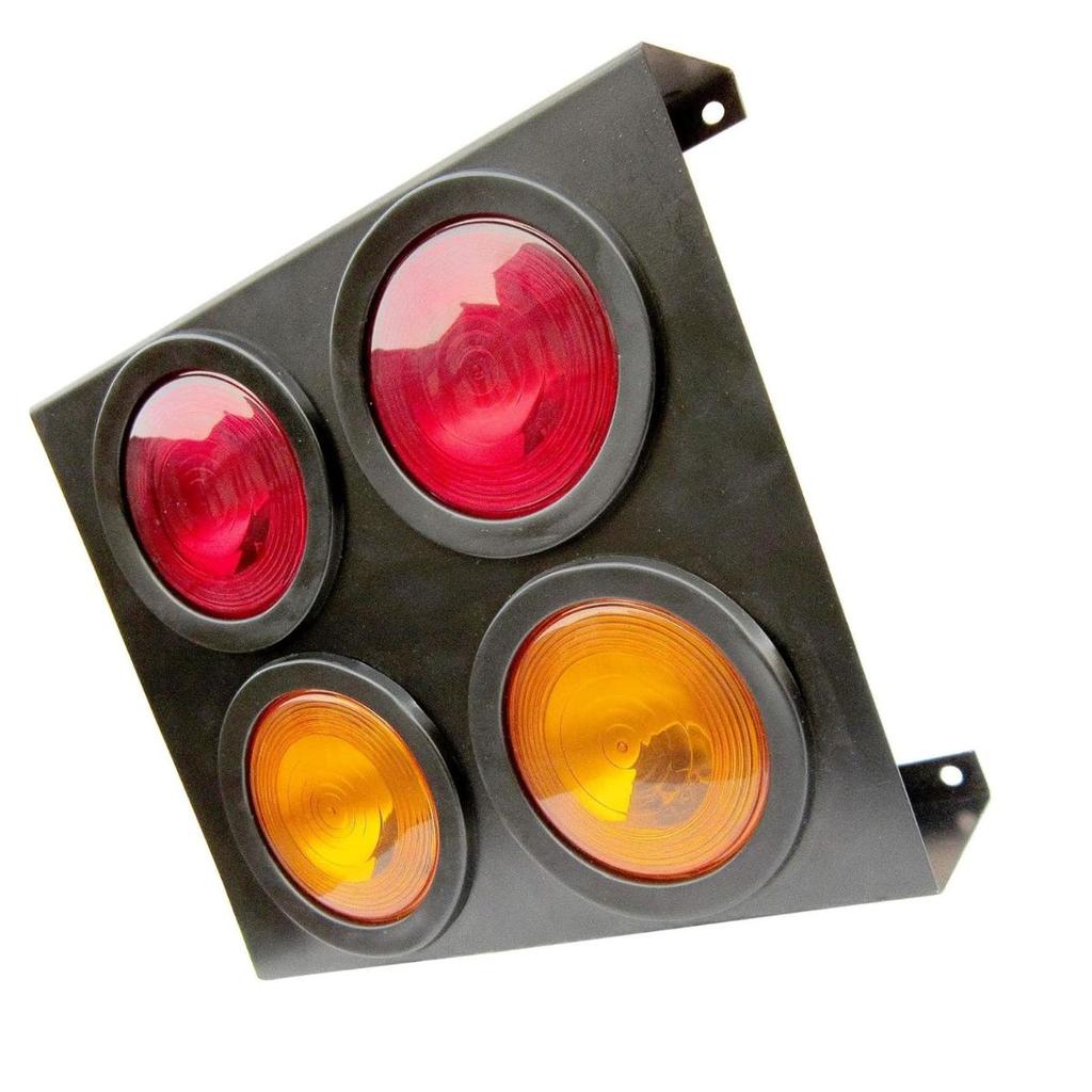 4-Kammer-Heckkombinationsleuchte Rückleuchten mit Metallgehäuse und 12V-Birnen Geeignet für LKW-Anhänger