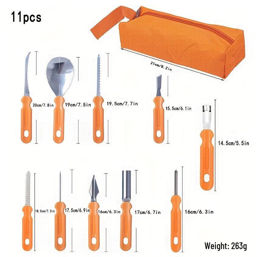 Hot-Selling Stainless Steel Halloween Pumpkin and Fruit Carving Tool Set