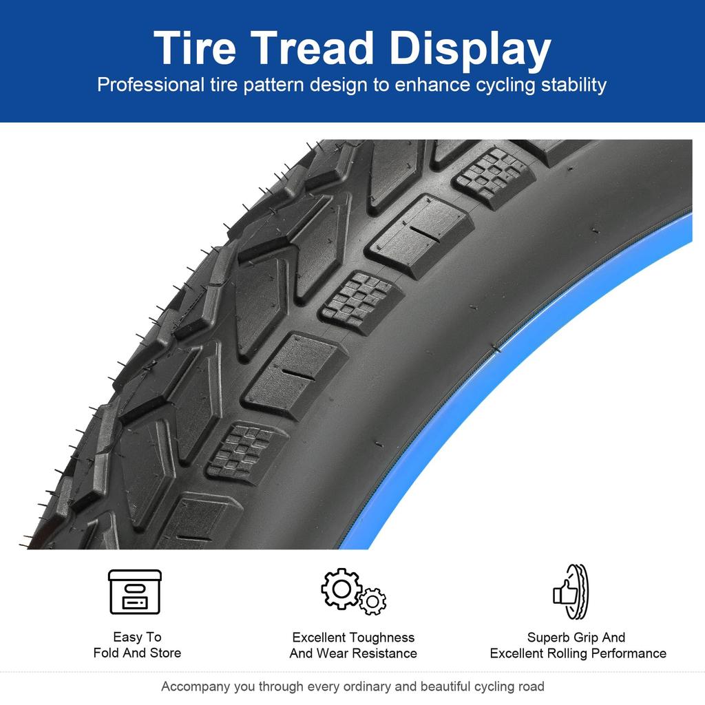 FengCan 26x4.0 Tire, 26x4.0 Electric Bicycle Tire, Compatible with 26-inch Fat Bikes and Mountain Bikes, 4.0-inch Section Width (BQ028)