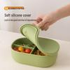 Tragbare Silikon-Bento-Box mit Fächern - Mikrowellengeeignet, Kein Geschmacksübertrag, Lebensmittelgeeigneter Essensbehälter für Büro-Mittagessen
