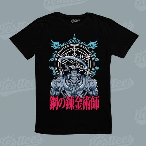 Kids /Men /Women Japanese Anime Full Metal Alchemist Alphonse Eric Robot T-Shirt S разноцветный