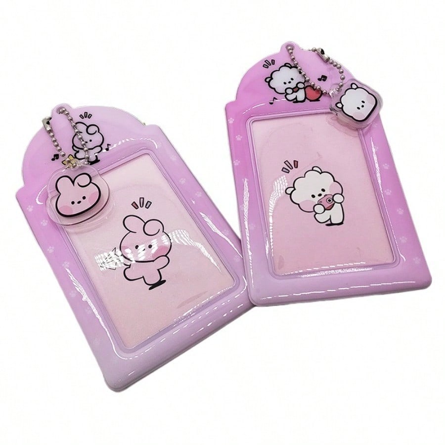 Hochwertige LINE FRIENDS BT21 Kpop Beliebte Anime und Cartoon PVC Kartenhalter Idol Fotokarten Fahrkarten Essenskarten Schlüsselanhänger