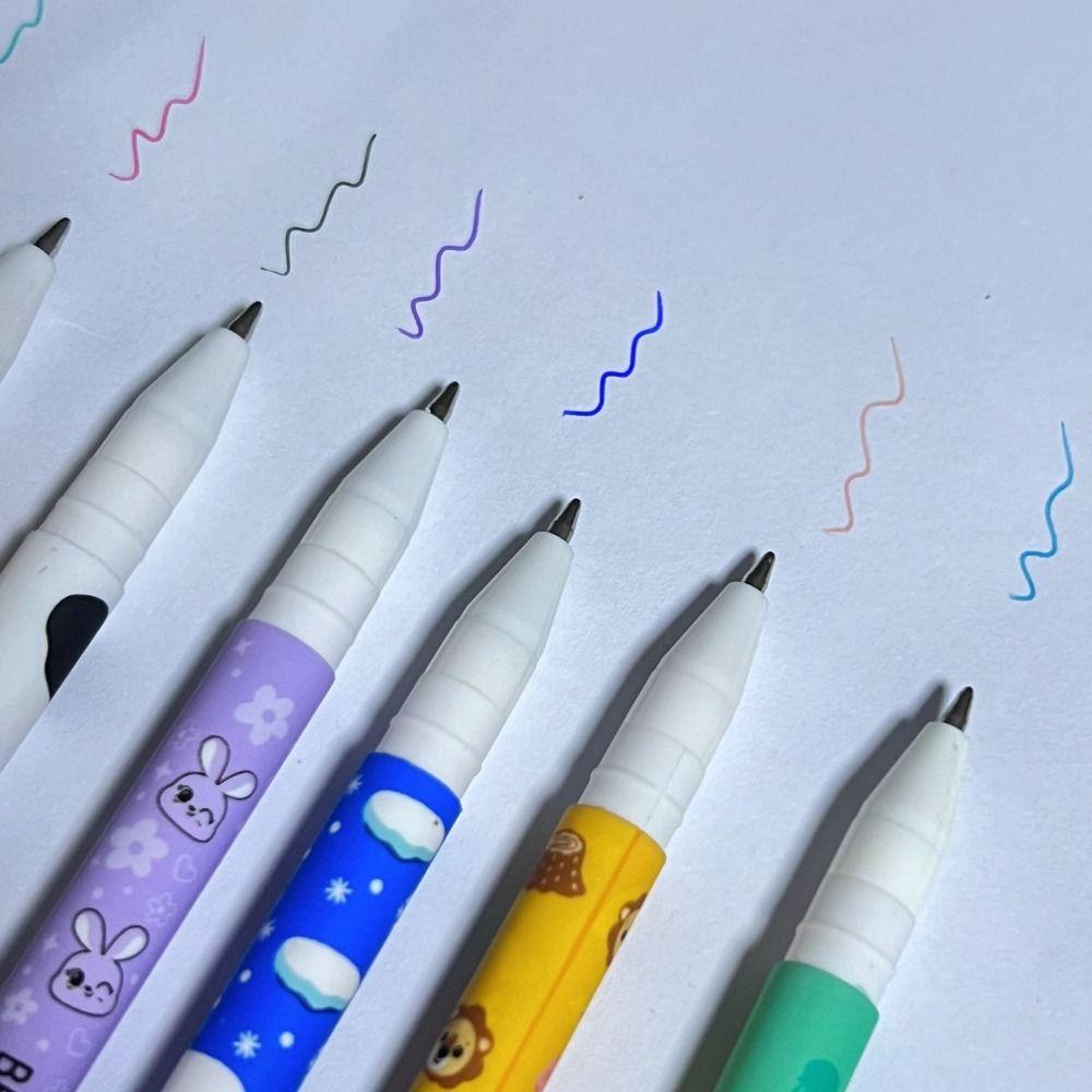 8 szt./zestaw Długopis ścieralny z końcówką 0,5 mm Seria Zwierząt Długopis neutralny Wielofunkcyjne długopisy żelowe Do robienia notatek