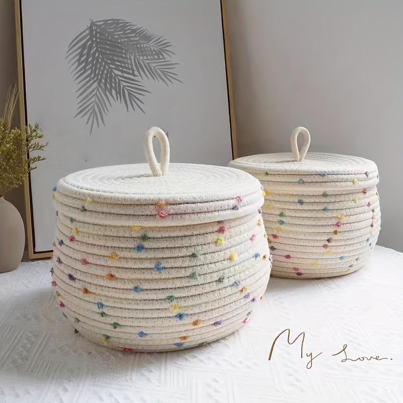 Christmas Home Essentials, Handmade Woven Storage Baskets with Lids, Healing Cluttered Christmas Corners, Gift Boxes for Organizing Gifts/decorative