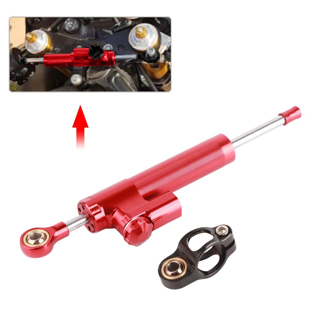 Univerzální motocyklový hliníkový slitinový stabilizátor tlumiče řízení bezpečnostní ovládání (Červené)