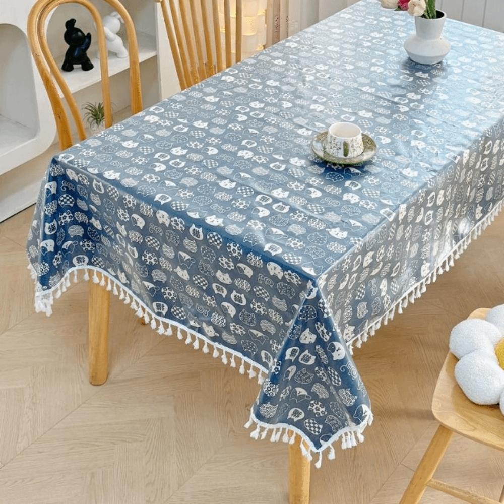 Reusable Waterproof Coated Tablecloth Rectangular Table Protection Coat  Tea Table
