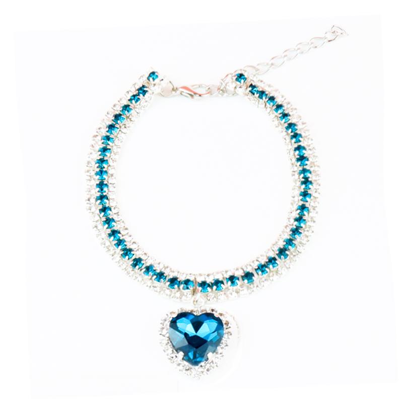 Cat Crystal Necklace Imitation Pearl Rhinestone Pendants Pearl Necklace Dog Collar Collar for Cats Dogs Pet  Collier Collar Gato