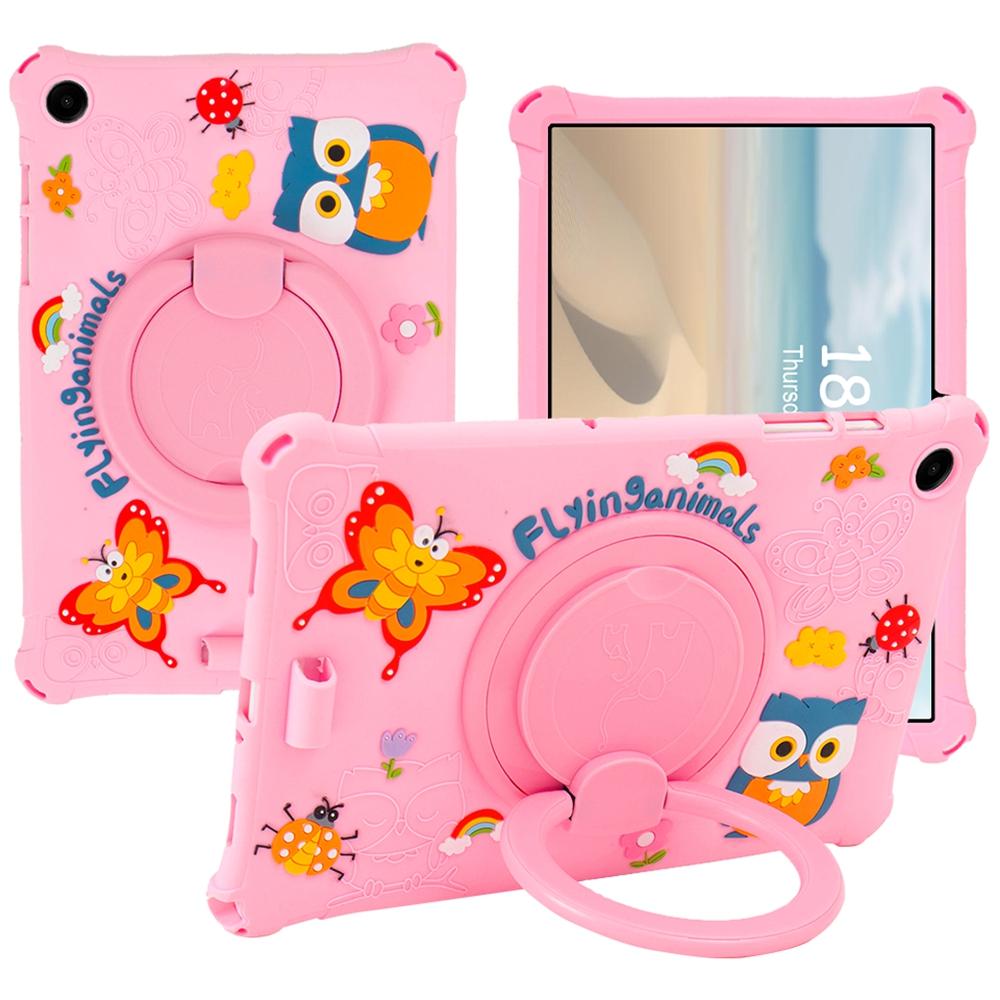 For Samsung Galaxy Tab A9+ X216 Case Cartoon Design Rotatable Kickstand Silicone Tablet Cover