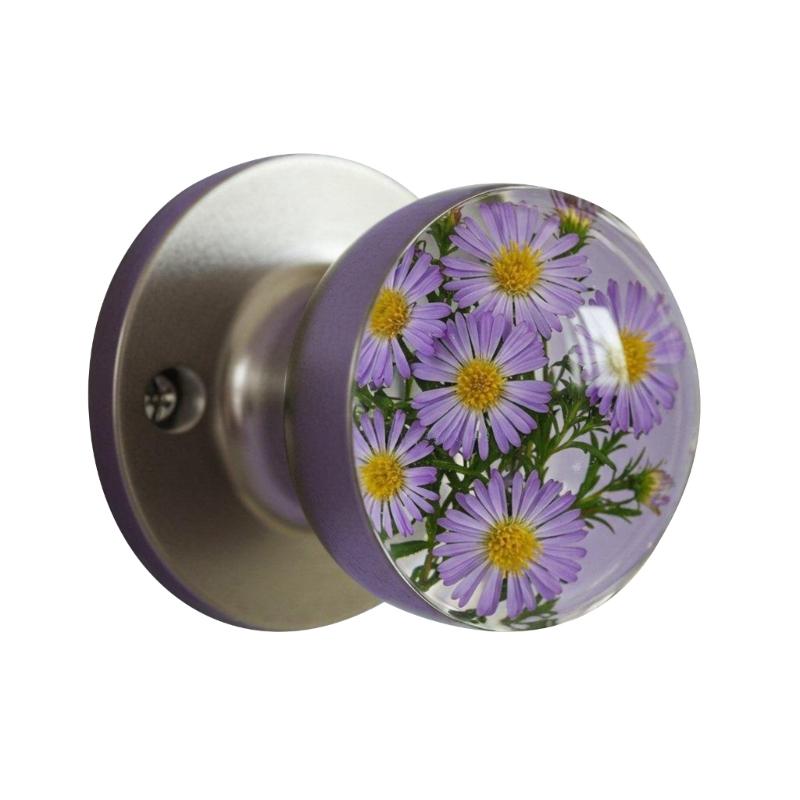 Maniglia per Porta in Resina Retro Fatta a Mano Cristalli Fiori Trasparenti Ferramenta Decorativa per Camera da Letto Ispirata alla Natura Ristrutturazioni Casa