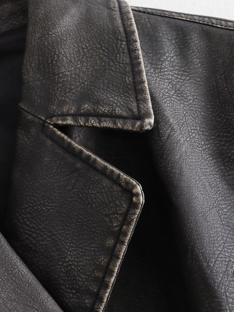 Europäische & Amerikanische Damen Distressed PU Lederweste - Vielseitiges Modestück