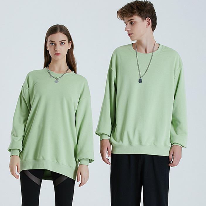Осень 330г хлопок Женский Однотонный Парный худи Мода Тонкий женский Пуловер y2k Свитшот с круглым вырезом Повседневная Одежда оверсайз для женщин M