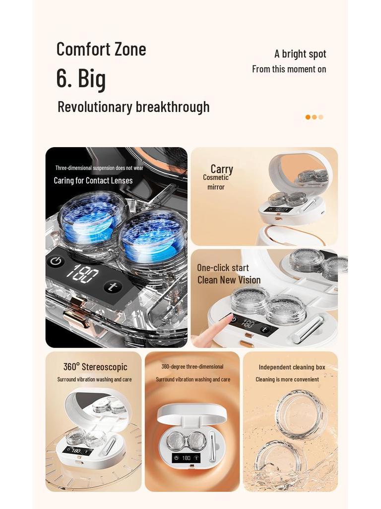 Automatic Folding Ultrasonic Contact Lens Cleaner and Sterilizer