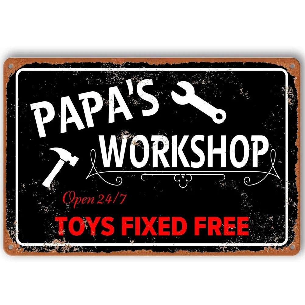 Vintage Dad's Garage Repair Shop Metal Tin Signs Posters Plate Wall Decor for Home Bars Garage Cafe Clubs Retro Posters Plaque