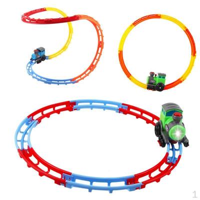 Tren Rayı Oyun Seti Yarış Pistleri Oyuncaklar Çocuklar İçin Ses ve Işıklı Öğrenme Oyuncağı Elektrikli