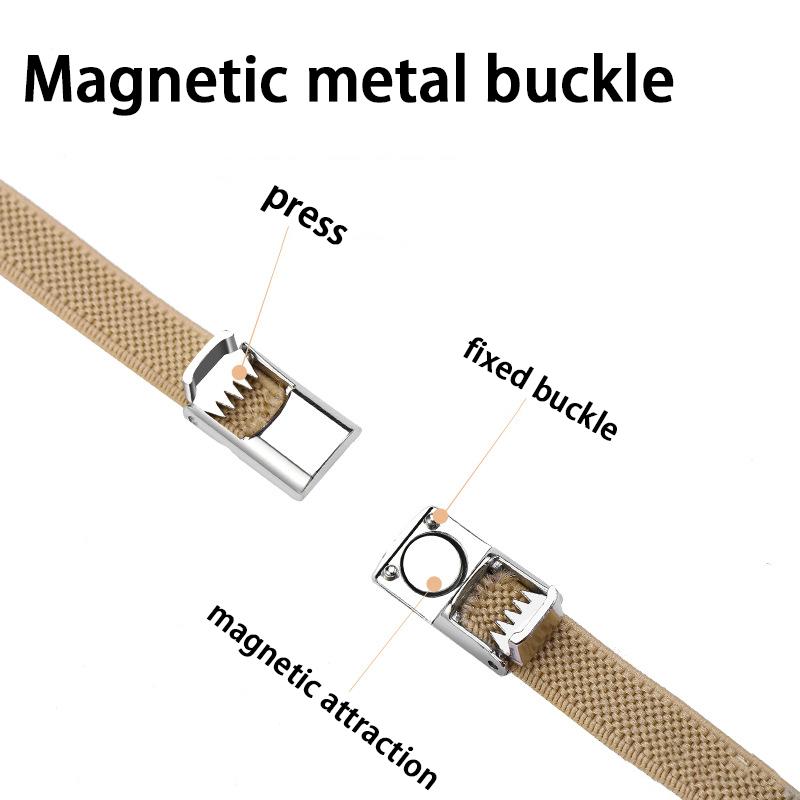 New Metal Lock 8mm Thick Elastic Flat Laces Elastic Magnetic Lock Shoelaces Sneakers Running Tennis Lazy Shoelace Accessories