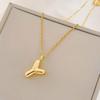 European and American popular glossy English letter necklace autumn and winter niche versatile high-end sense does not fade titanium steel necklace