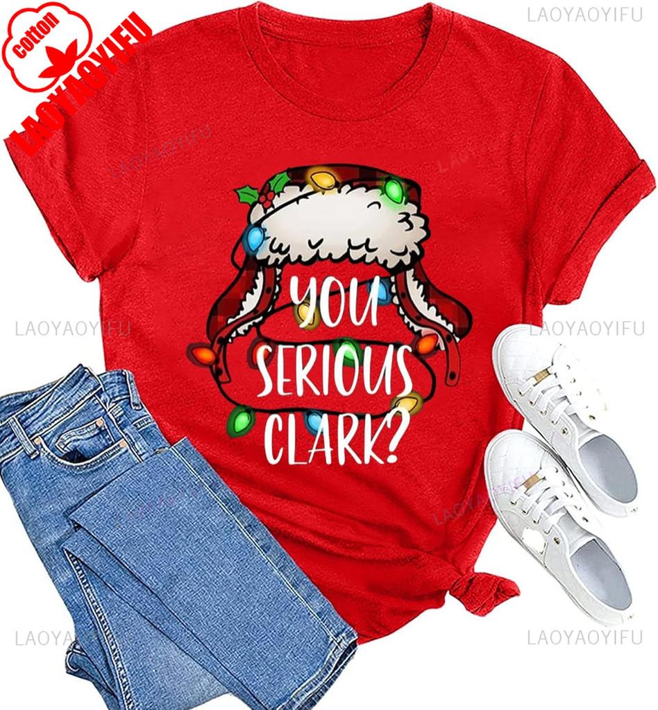 New Year Xmas Gift Merry Christmas Cotton Shirts for Women Merry and Bright Tree Graphic Holiday Printed TShirt Tops Unisex Tee