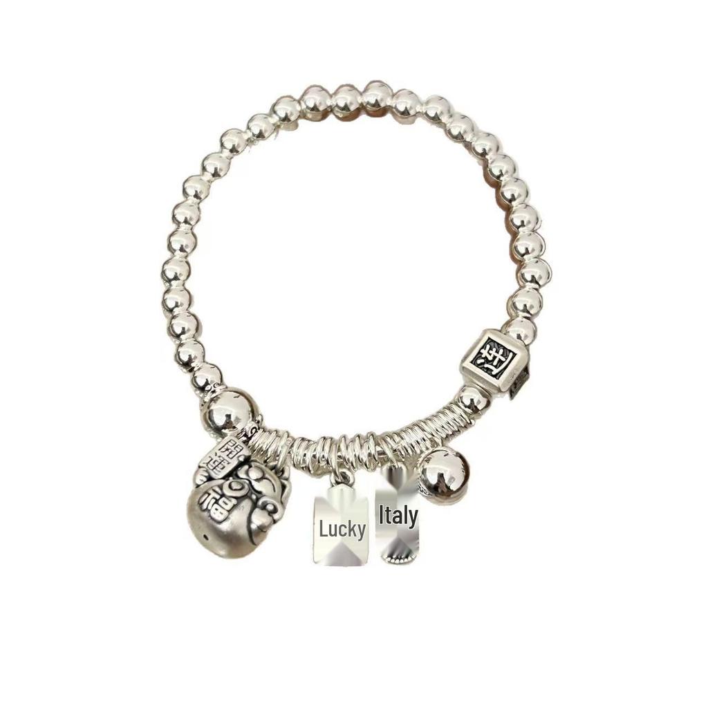 Retro Lucky Cat Bead Bracelet: Women's Fashion for Wealth & Fortune