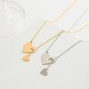 Double Heart Lariat Necklace Silver Tone Cutout Heart Pendant Y Shaped Chain for Women