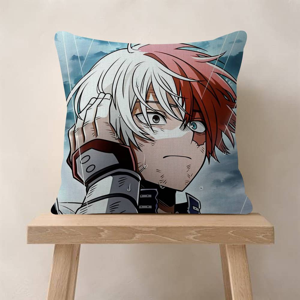 Anime MMy HHero Academia Shoto Todoroki  Cushion Cover Car Throw Pillow Case For Sofa Car Christmas Gift