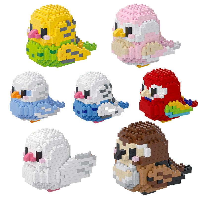 High Quality Cute bird puzzle small building block set creative educational building toys suitable for boys and girls toys suitable for dec