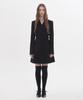 MAU SOLEUM Jenn Herringbone Belted Mini Dress - Black