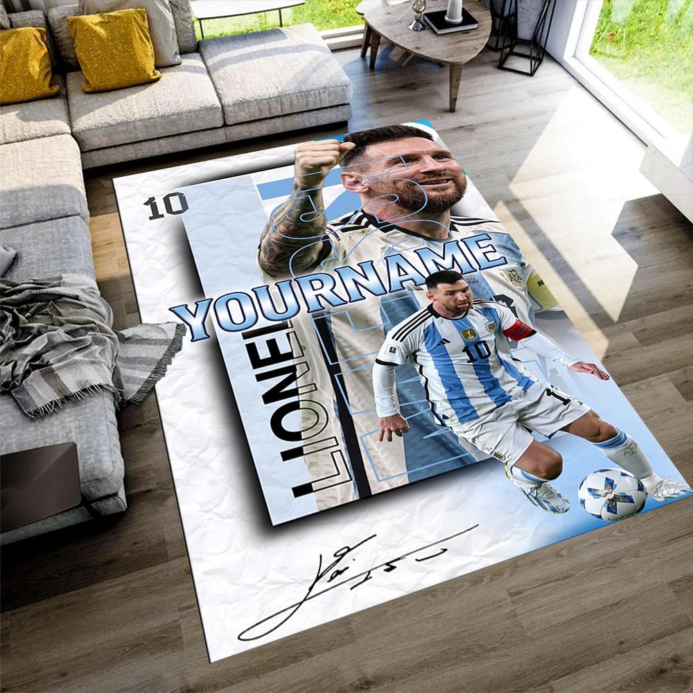 Messi Customize Text Carpet Perfect for Dining Room Outdoor Bedrooms Entryway Antislip Carpet Office home decor Wedding Party Gift