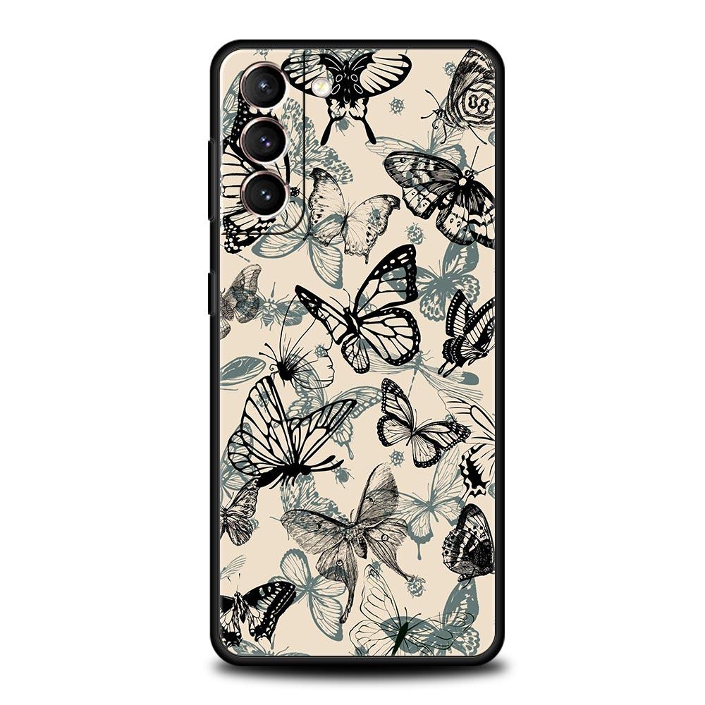 Fashionable Butterfly Flower Pattern Phone Case for Samsung Galaxy S26 S25 S24 S23 S22 S20 S21 FE Ultra S25 Edge Plus Soft TPU