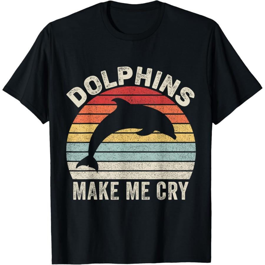 Vintage Retro Dolphins Make Me Cry T-Shirt S