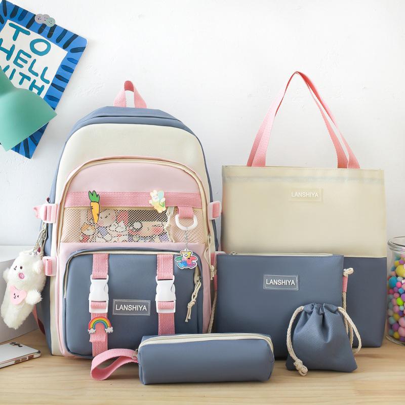 

Милый водонепроницаемый рюкзак для детей 3-6 классов: Легкий школьный ранец из 5 предметов