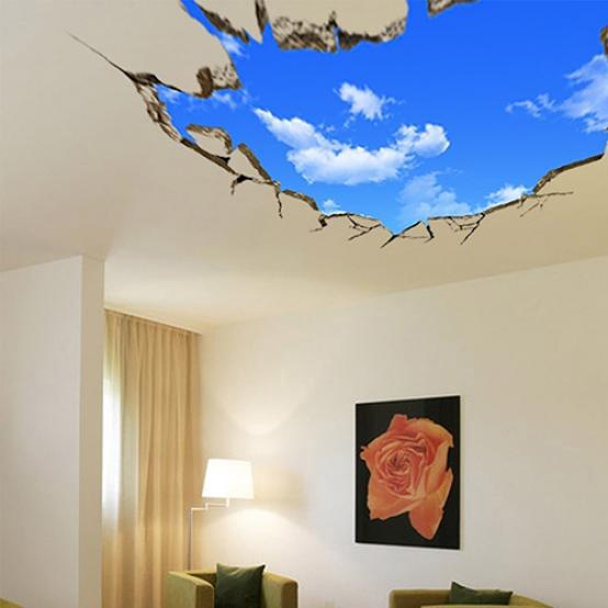 Hotel Ceiling Bedroom Living Room Blue Sky White Clouds 3D Wall Stickers ARI