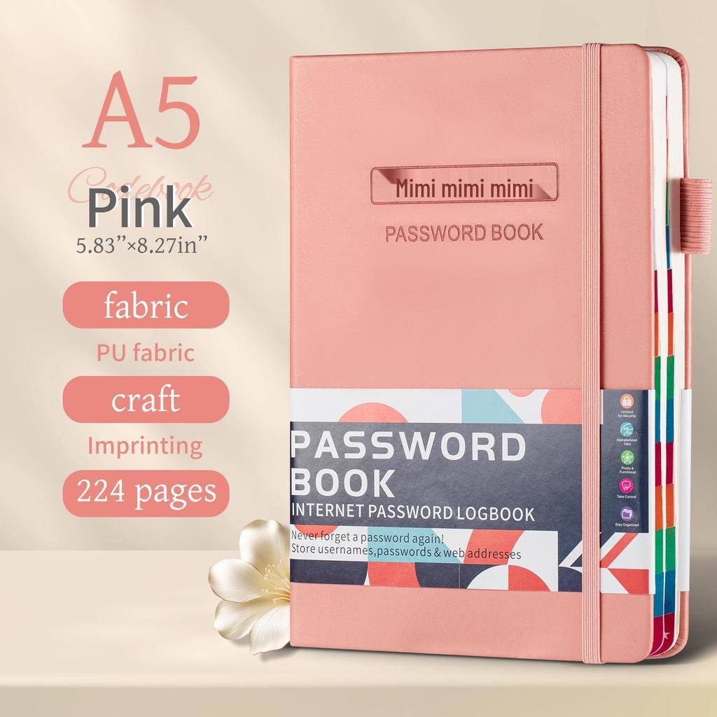 Cross-border A5 Password Notebook with Letter Labels for Account and Website Management