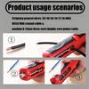 Portable Multifunctional Wire Stripper and Cutter Steel Construction Non Slip Handle Red Black Design with Clip for Easy Carry