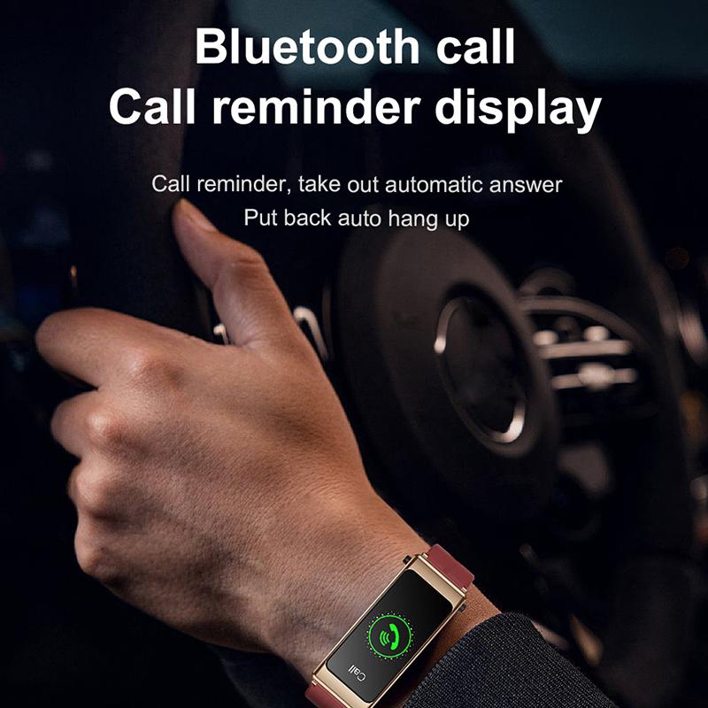 K13 2-in-1 1.14-inch Smart Watch Bluetooth-compatible Earphone Sports Bracelet,Leather Strap