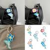 Lovely Dolphin And Flower Keychain Plastic Construction Bag Hanging Pendant Cute Gift For Girls Teens Students