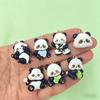 10Pcs Cute Kung Fu Panda Resin Charms, Sports Animal Pendants for Jewelry Making