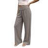 Women Loose Fit Wide Leg Pants Casual Cotton Linen High Elastic Waist Long Trousers with Pockets for Everyday Wear