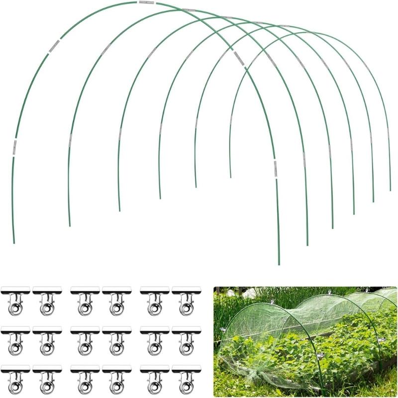 Gewächshausbogen Wachstunnel Gartenbogen Fiberglas Gartenbogenrahmen für Gartennetze Hochbeet Pflanzenschatten