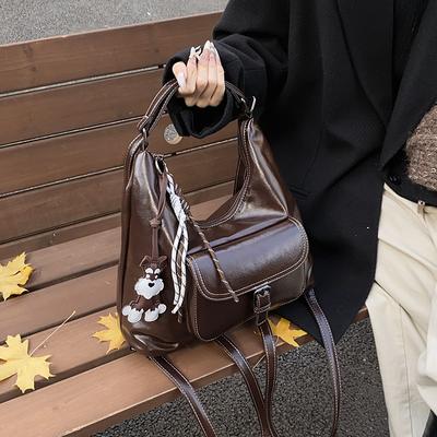 New Trendy Large-capacity Commuting Backpack Autumn and Winter Shoulder Messenger Bag Feeling Backpack